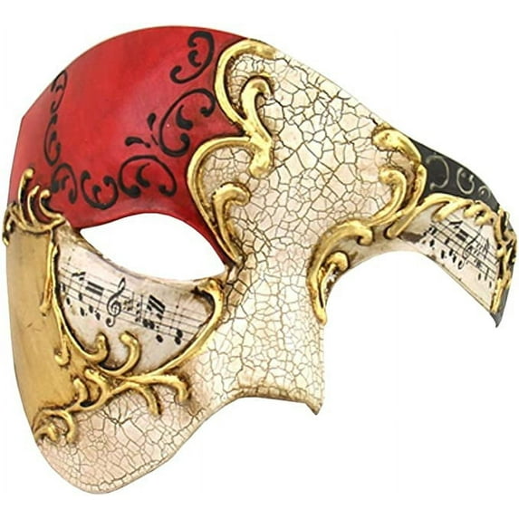Luxury Mask Vintage Phantom of the Opera Mask – Venetian Half Face Mask – Costume Party, Masquerade Ball Carnival Mardi Gras