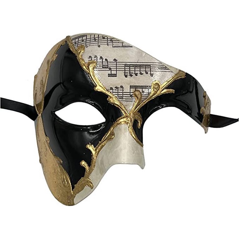 Masquerade Venetian Half Face Mask – Resin, Unisex, Halloween Fancy Dress Accessory