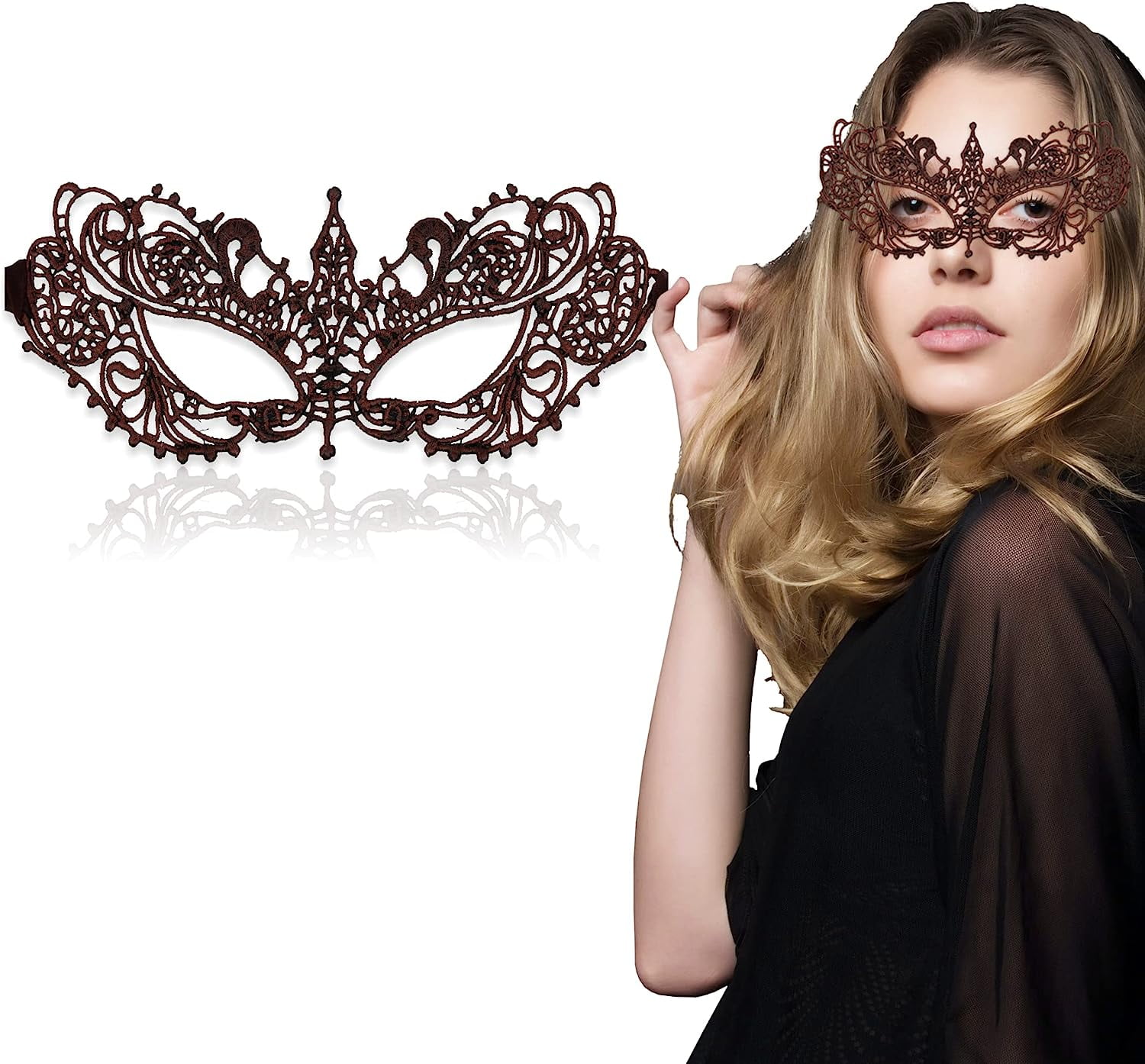Luxury Mask – Women’s Stunning Masquerade Lace Mask – Lace Headpiece for  Adult – Disguise for Costume Party, Cosplay \u0026 More, image size:1500x1394