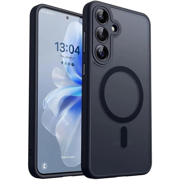 Luxury Matte Translucent Magnetic Wireless Charge Case for Samsung Galaxy A16 A36 A26 A06 A55 A35 A25 A15 A05 5G Cover,Black,for Galaxy A26 5G