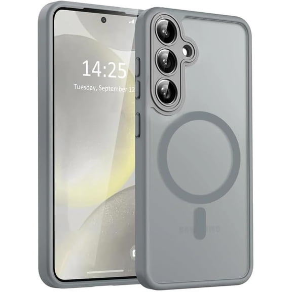 Luxury Matte Translucent Magnetic Wireless Charge Case for Samsung Galaxy A16 A36 A26 A06 A55 A35 A25 A15 A05 5G Cover,Gray,for Galaxy A25 5G