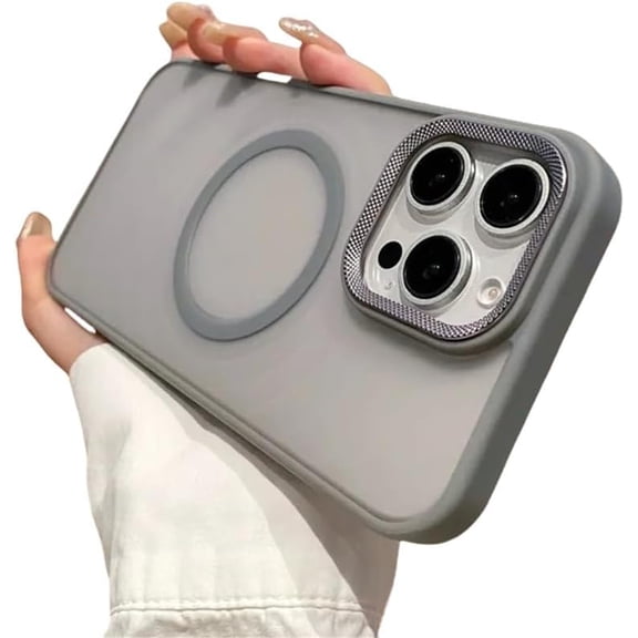 Luxury Matte Wireless Charge Phone Case for iPhone 14 13 12 11 15 16 Pro Max Plus Soft Magnetic Bumper Protection Cover,Gray,for iPhone 16 Pro Max