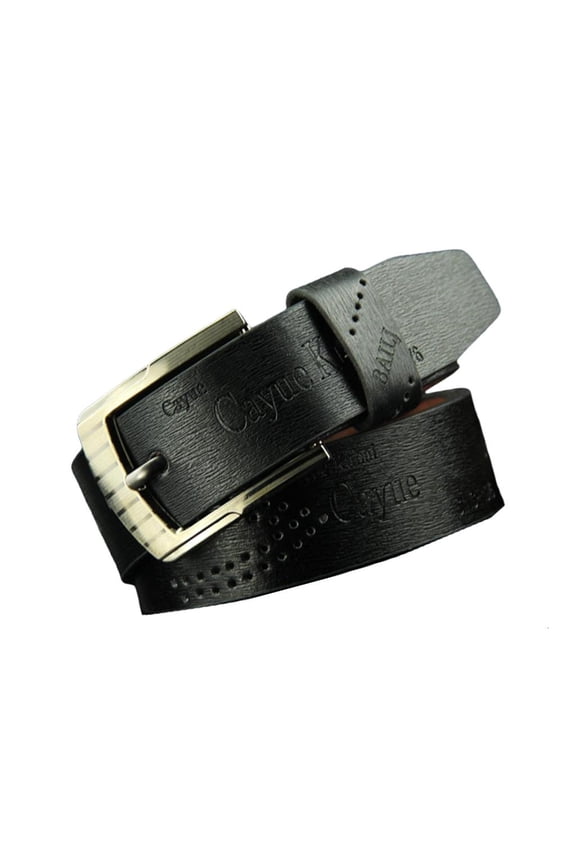 Luxury Men PU Leather Waist Belt with Embossing Letter Pattern for Fromal Event