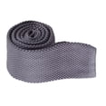 thumbnail image 1 of Luxury Men Plain Woven Tie Solid Knitted Skinny , Length 146cm, Dark Gray, 1 of 8