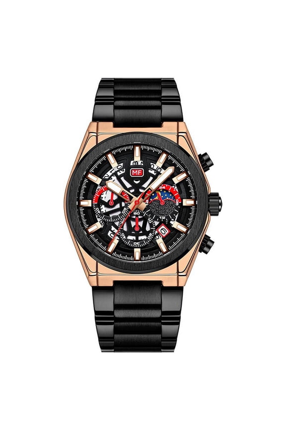 Luxury Men Watches Stainless Steel Band Men's Wristwatch Quartz Watch Waterproof Blue