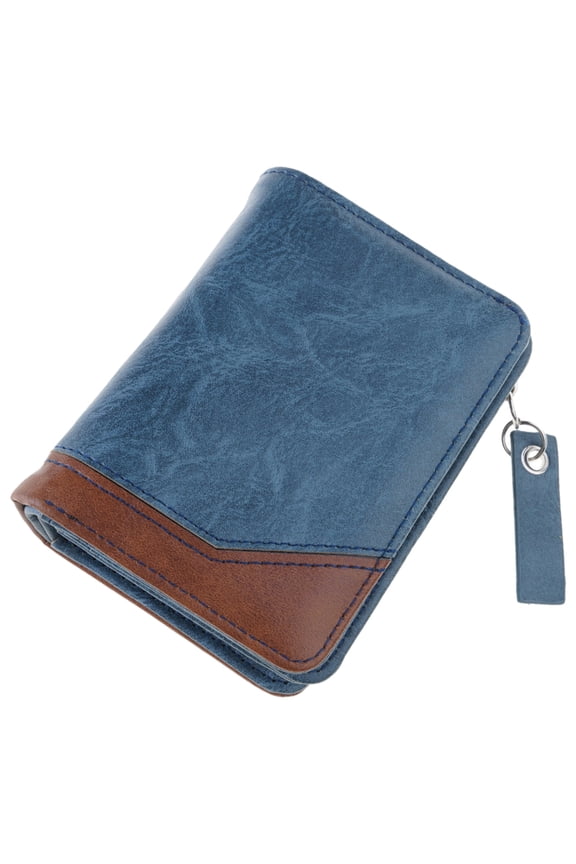 Luxury Men's Small Wallet PU Blocking Card Holder Zipper Coin Pocket Business