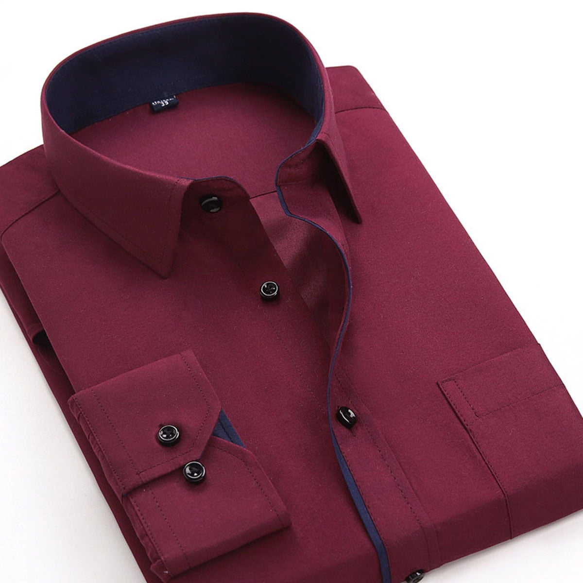 Luxury Mens Long Sleeve Shirt Button Up Business Work Smart Formal ...
