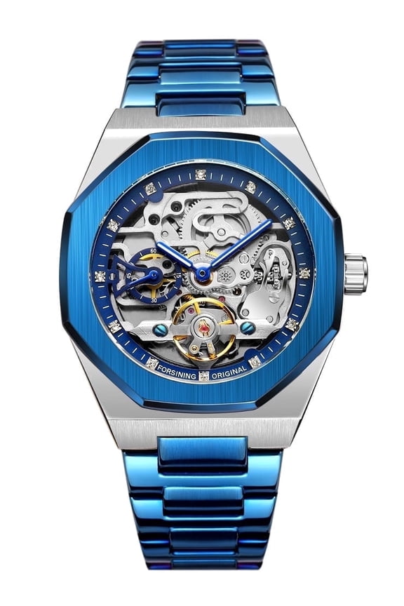 Luxury Mens Mechanical Watch Automatic Selfwind AUTO Watches Waterproof Blue Stainless Steel Business Sports Male Wristwatch