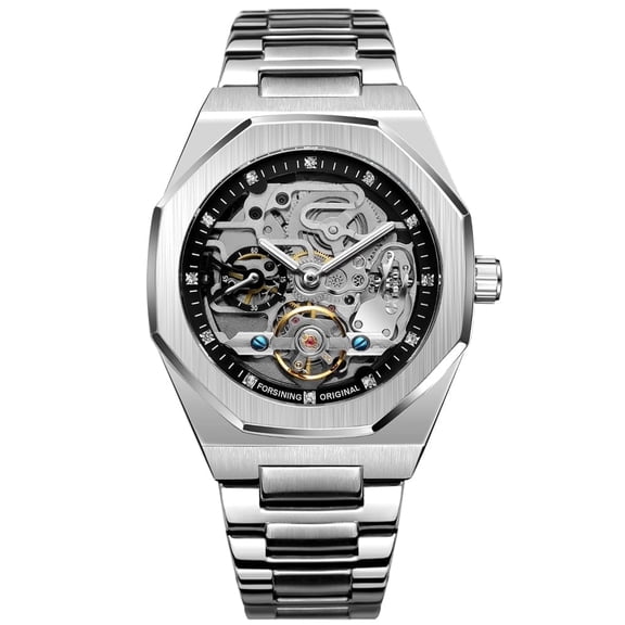 Luxury Mens Mechanical Watch Automatic Selfwind AUTO Watches Waterproof Silver Stainless Steel Business Sports Male Wristwatch
