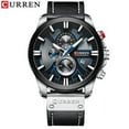 thumbnail image 1 of Luxury Mens Watches Fashion Chronograph Sport Quartz Wristwatch CURREN Leather Strap Watch With Date Reloj Hombre Luminous Hands, 1 of 6