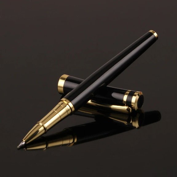 Luxury Metal Ball Point Pen Clip Signature Ballpoint Pens for Business Writing Office Stationery Customized Logo Name Gift Black gold
