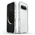 thumbnail image 1 of Luxury Metal Bumper Frame + 1 * Transparent Carbon Fiber Back Sticker + 1 * Screws Driver for Google Pixel 9 / 9 Pro, Rugged Drop Protection Hard Frame for Google Pixel 9 / 9 Pro, Silver, 1 of 7