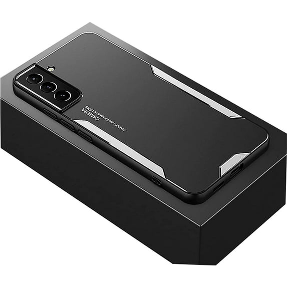 Luxury Metal Phone Case, Frosted Aluminum Alloy Personality Case for Samsung Galaxy S22 Ultra S21 Plus S20, Shockproof Bumper(Silver,S22)