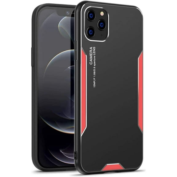 Luxury Metal Phone Case, Frosted Aluminum Alloy Personality Case for iPhone 13 Pro Max 12 11 X XS XR Mini 7 8 Plus, Shockproof Bumper(Red,XR)