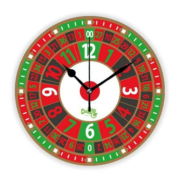 Luxury Metallic Gold Las Vegas Man Cave Game Wall Clock for Casino Poker Roulette Large Wall Watch Round Home Room Decor Gift(10 Inch)