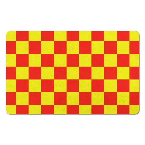 Luxury Microfiber Checkered Grid Bath Rug (20x32in): Classic Checkerboard Design, Extra Soft & Absorbent, Non-Slip Bath Carpet for Bathroom Floors
