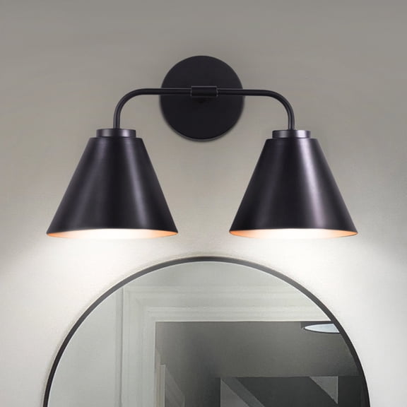 Luxury Mid Century Modern Bath Light, Matte Black, ULB2402