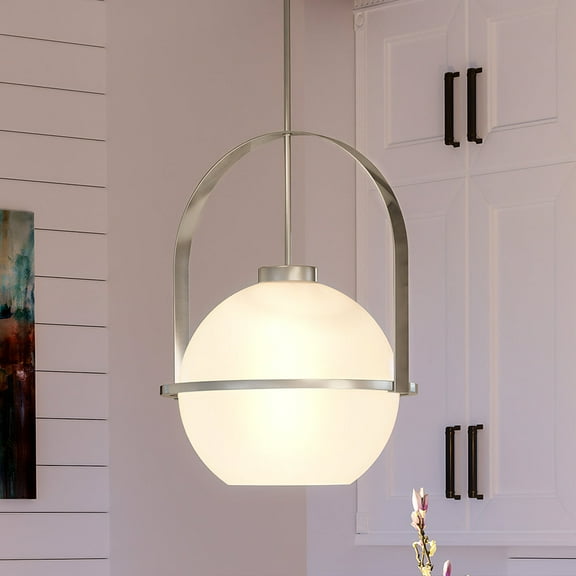 Luxury Mid-Century Modern Pendant, 21.625H x 16.125W, with Modern Style, Brushed Nickel, UHP4341 by Urban Ambiance