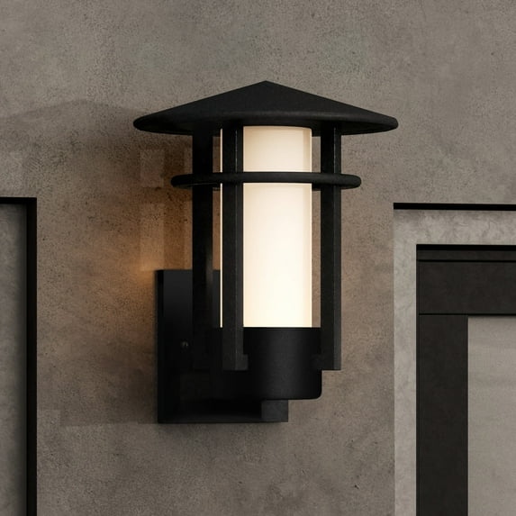 Luxury Mid-Century Modern Wall Sconce, 12H x 9.125W, with Modern Style, Midnight Black, UHP1310 by Urban Ambiance