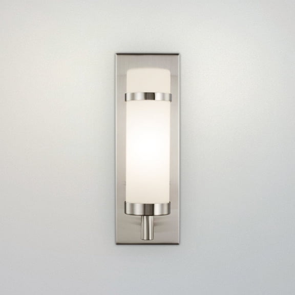 Luxury Mid Century Modern Wall Sconce, Large Size: 13.5''H x 4''W, with Urban Loft Style Elements, Brushed Nickel Finish, UHP4630 from the Busselton Collection by Urban Ambiance