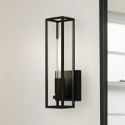 Luxury Mid Century Modern Wall Sconce, Large Size 13.75H x 4.75W, with Luxe Industrial Style Elements, Matte Black Finish, UQL4880 from the Langley Collection by Urban Ambiance