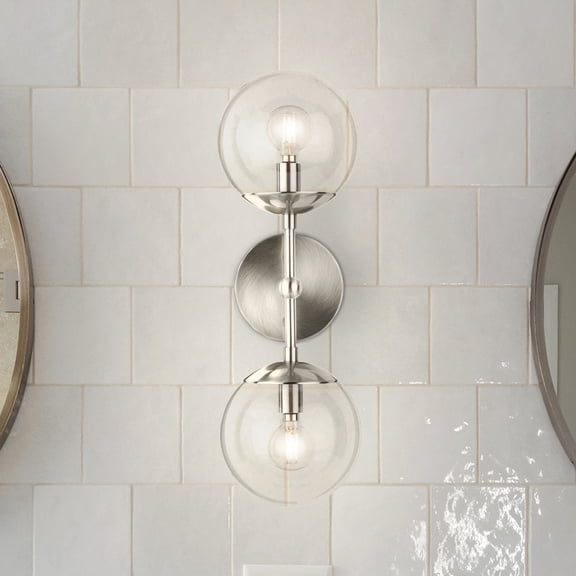 Luxury Mid Century Modern Wall Sconce, Small Size: 18''H x 6.75''W, with Minimalist Style Elements, Brushed Nickel Finish, UHP4454 from the Canton Collection by Urban Ambiance