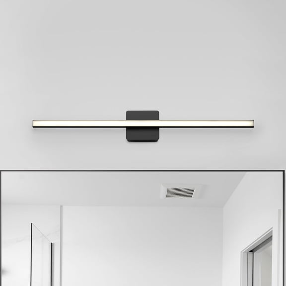 Luxury Minimalist Bath Light, Large Size: 4.079''H x 2.09''W, with Mid Century Modern Style Elements, Matte Black Finish, UHP4815 from the Mandan Collection by Urban Ambiance
