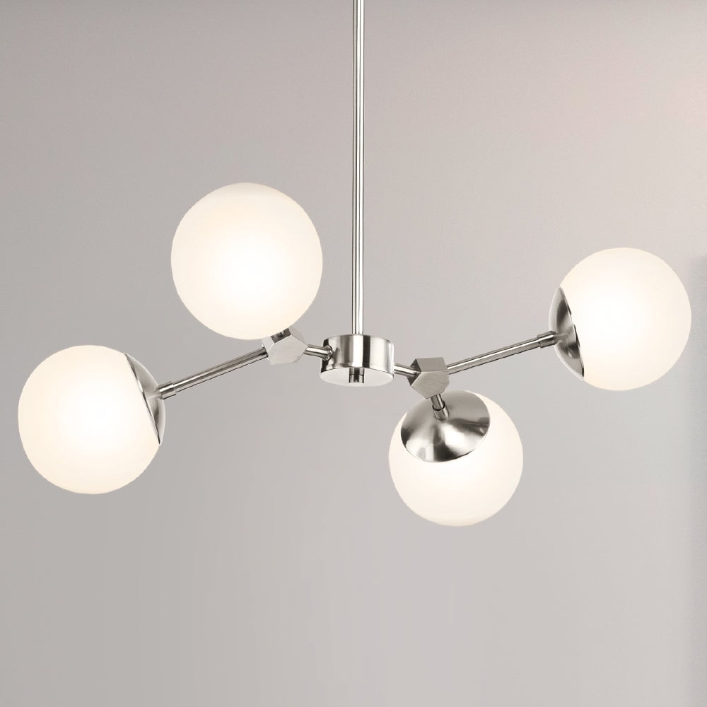Luxury Minimalist Chandelier, Brushed Nickel, UHP4620