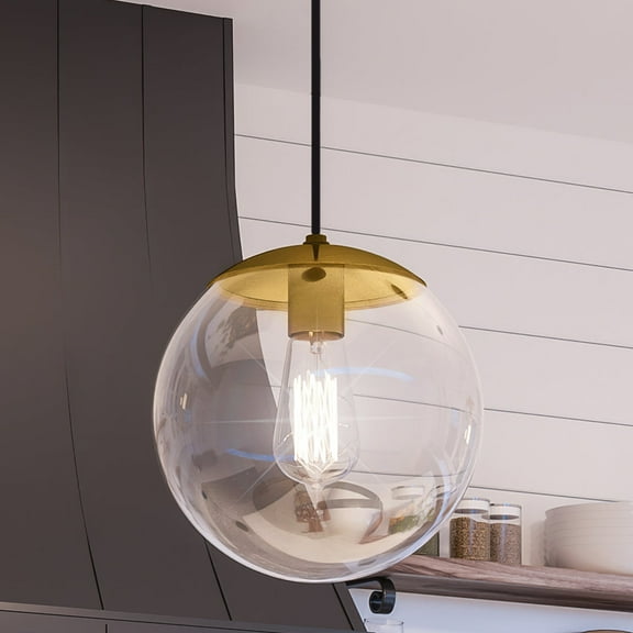 Luxury Minimalist Pendant, 10.5H x 10W, with Modern Farmhouse Style, Brushed Bronze, UHP4014 by Urban Ambiance