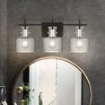 thumbnail image 1 of Luxury Modern Bath Light, Large Size: 10.25''H x 23.50''W, with Mid Century Modern Style Elements, Matte Black Finish, UQL4971 from the Fordville Collection by Urban Ambiance, 1 of 5