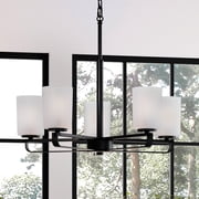 Luxury Modern Chandelier, 18.625H x 24W, with Modern Farmhouse Style, Midnight Black, UHP4108 by Urban Ambiance