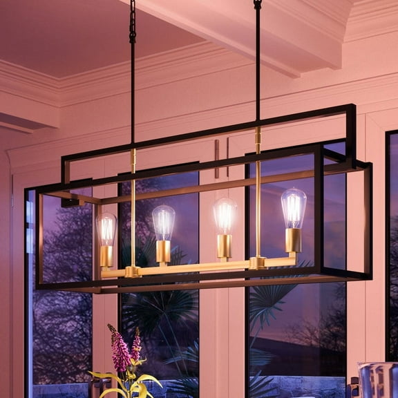 Luxury Modern Farmhouse Indoor Chandelier, 17.25''H x 40.875''W, with Cosmopolitan Style Elements, Modern Design, Charcoal Finish, UHP2801