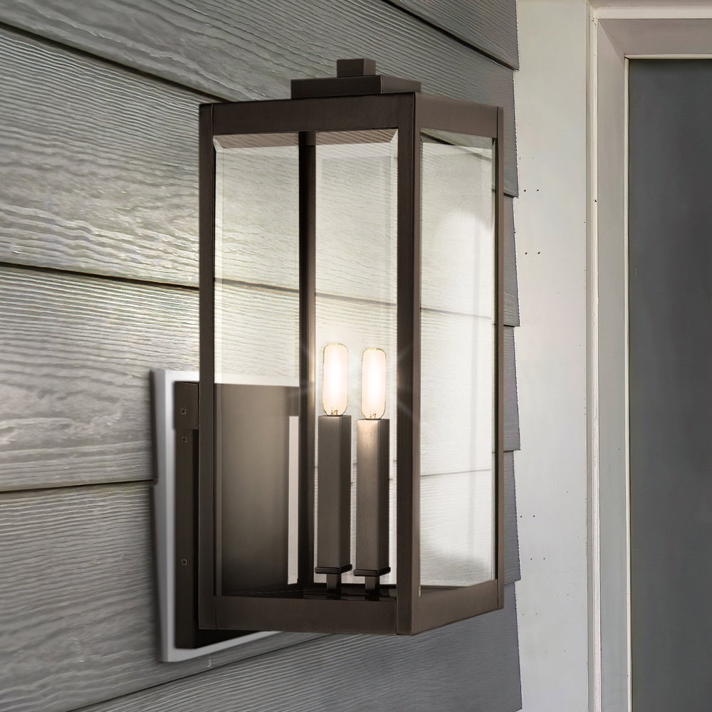 Luxury Modern Farmhouse Wall Sconce, Large Size: 22.75''H x 9.00''W, with Modern Style Elements, Western Bronze Finish, UQL1893 from the Quincy Collection by Urban Ambiance