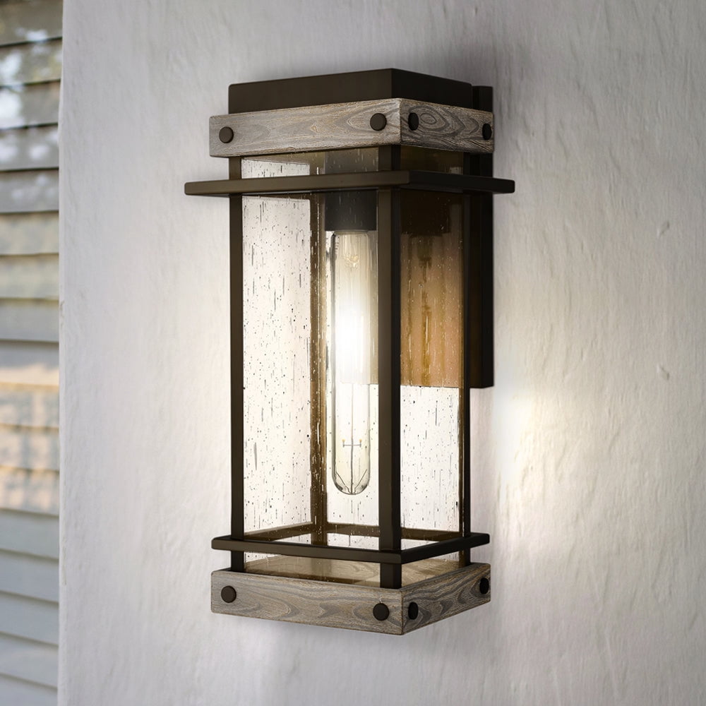 Luxury Modern Farmhouse Wall Sconce, Small Size: 15.5''H x 7.5''W, with Modern Rustic Style Elements, Matte Black Finish, UQL1931 from the Munich Collection by Urban Ambiance