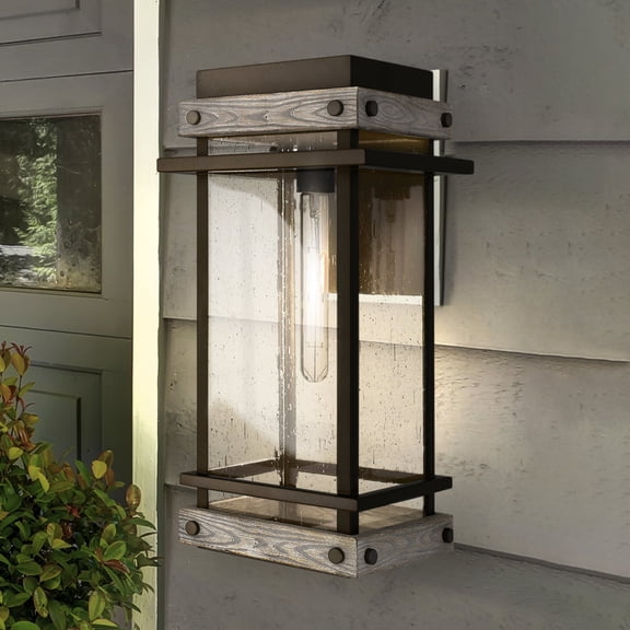 Luxury Modern Farmhouse Wall Sconce, Small Size: 19.5''H x 9.5''W, with Modern Rustic Style Elements, Matte Black Finish, UQL1932 from the Munich Collection by Urban Ambiance