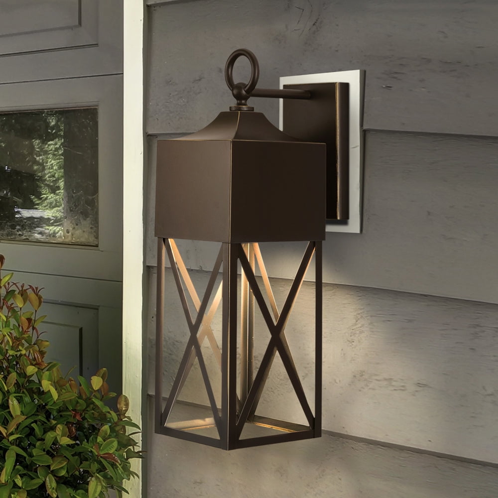 Luxury Modern Farmhouse Wall Sconce, Small Size: 23.25''H x 9.5''W, with Modern Rustic Style Elements, Antique Bronze Finish, UHP1563 from the Sunnybank Collection by Urban Ambiance