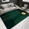 thumbnail image 1 of Luxury Modern Geometric Living Room Carpets Home ration Golden Green Rugs for Bedroom Washable Fluffy Large Area Mat Bedside, 1 of 5