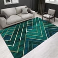 thumbnail image 1 of Luxury Modern Geometric Living Room Carpets Home ration Golden Green Rugs for Bedroom Washable Fluffy Large Area Mat Bedside, 1 of 5