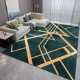 thumbnail image 1 of Luxury Modern Geometric Living Room Carpets Home ration Golden Green Rugs for Bedroom Washable Fluffy Large Area Mat Bedside, 1 of 5