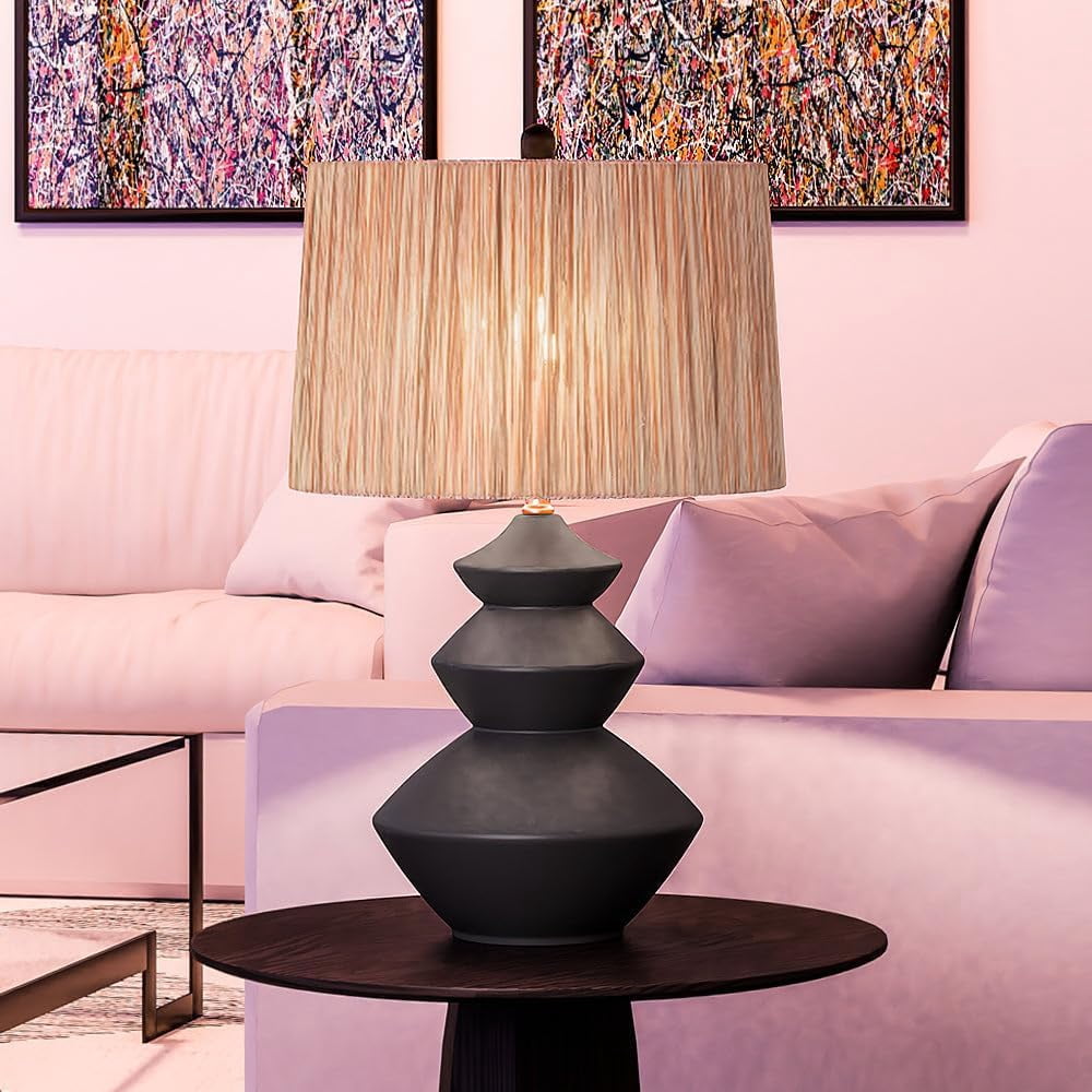 Luxury Modern Table Lamp, 16''W x 16''D x 27''H, with Modern-Rustic ...