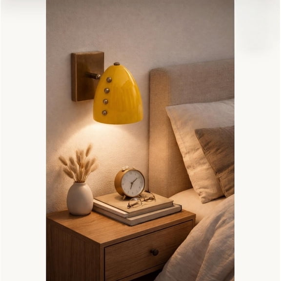 Luxury Modern Yello Brass Wall Lamp Handmade Designer Sconce