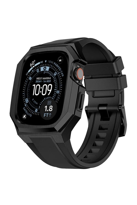 Luxury Modification Kit For Apple Watch Ultra 3 49MM Stainless Steel Case For Iwatch Series Ultra 2 49mm Rubber Strap Refit Kit