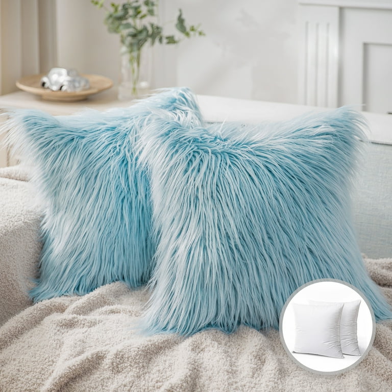 Faux fur throw pillow outlet