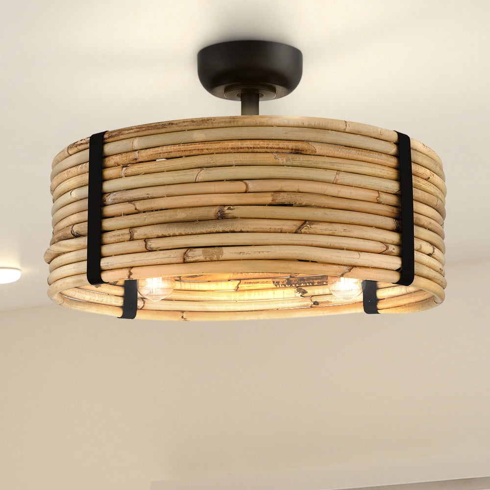 Luxury Natural Ceiling Fan, Medium Size: 9.5''H x 22''W, with Nautical ...