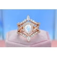thumbnail image 1 of Luxury Natural Moonstone Ring Set, 2Ct Pear Cut Moonstone Ring Set, Rose Gold Ring Unique Curved Marquise Cut Ring, Size 6, 1 of 3