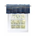 thumbnail image 1 of Luxury Navy Blue Curtain Valances for Windows, Golden Contemporary Abstract Kitchen Valance Window Treatment, Light Filtering Block Curtains for Bathroom/Bedroom/Living Room 42'' x 12'', 1 of 9