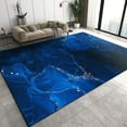 thumbnail image 1 of Luxury Navy Blue Marble Rug For Bedroom, Modern Gradient Blue Gold Leaf Decorative Area Rug For Kids, Durable Soft Low Pile Non Slip Rugs For Front Door Dining Room Office Floor Sofa Carpet, 1 of 7