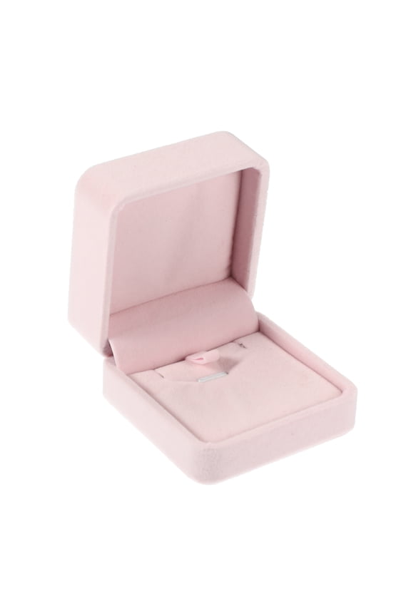Luxury Necklace Pendant Box Jewelry Display Box for Engagement Disposal Decorative Box Suede Pink