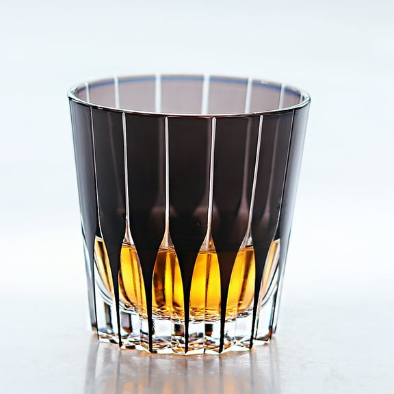 Luxury New Color Black 330ml 10oz Hand Carved Cocktail Glass Classic Design Whisky & Wine Bar Glassware With Gift Box