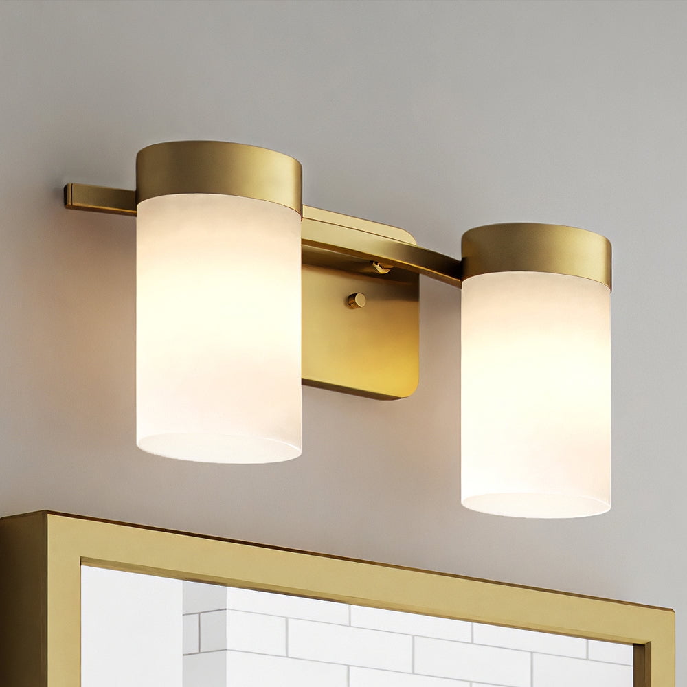 Luxury New-Traditional Bath Light, 7''H x 15''W, Satin Gold Finish, Cashel Collection, by Urban Ambiance